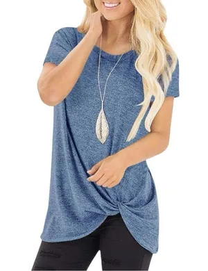 Sampeel brand denim blue soft tunic with twisted knot hem! New thumbnail 2