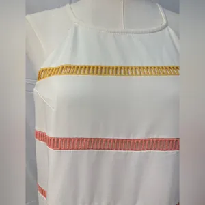 Entro Striped Sleeveless Shift Dress High Neck Colorful Preppy Spring Womens S‎ thumbnail 4