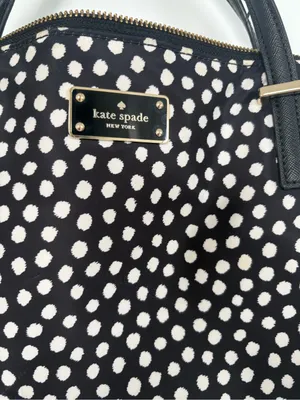 Kate Spade Spot Nylon Calista Laptop Bag, style WKRU1612, black/cream polka dot thumbnail 2