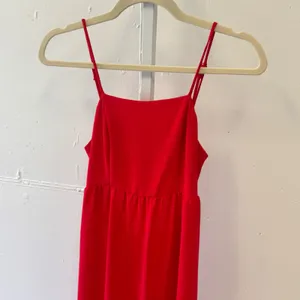 Monteau Los Angeles Red Maxi Dress XS Spaghetti Strap Cutout Back Smocked thumbnail 3
