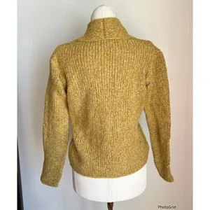 Weekend MaxMara Yellow Wool Blend Cardigan Size M thumbnail 4