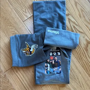 National Football League Minnesota Vikings Gray Scarf with beanie and hidden pocket NWT unisex thumbnail 1