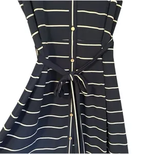 ✨TALBOTS  BUTTON-FRONT STRIPE JERSEY MAXI SZ LARGE DRESS✨ thumbnail 7