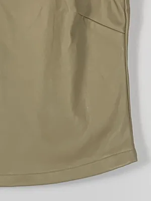 Sincerely Jules Faux Leather Top M Taupe Cap Sleeve NWT Vegan Leather thumbnail 6