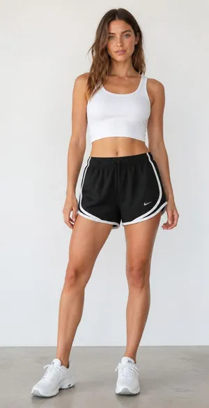Nike Black and White Dri-FIT Athletic Shorts M thumbnail 1