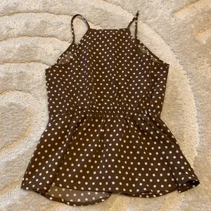NWT Monteau Los Angeles Polka Dot Peplum Top thumbnail 5