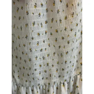 Forever 21 yellow floral Cottagecore stretchy maxi dress cap sleeve medium thumbnail 5