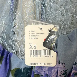 Free People Daphne Blouse with sheer lace yoke and gathered Edwardian‎ Sleeves thumbnail 7