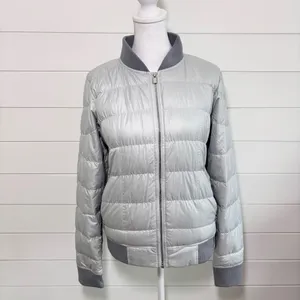 Athleta‎ Womens Jacket Goose Down Dooby Bomber Jacket Coat Gray Size S thumbnail 2