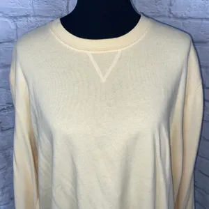 XLG Women Sweatshirt cotton blend Crewneck Longsleeve yellow thumbnail 3