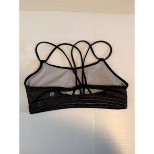 Lululemon Make a Move‎ Strappy Sports Bra Size 6 Twisted Dune Silver Fox/Black thumbnail 2