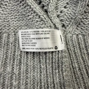A New Day Grey Pointelle Beaded Open Front Cardigan Sweater Size M thumbnail 3