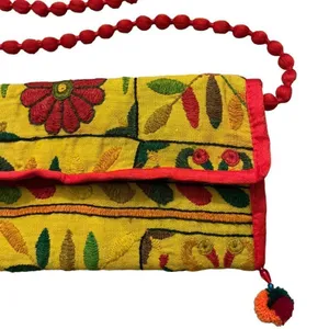 Embroidered Indian Crossbody Sling Purse thumbnail 2