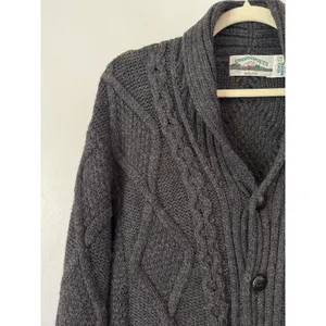 Aran Crafts Ireland Merino Wool Cable Knit Cardigan Sweater Size Small thumbnail 3