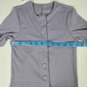 Outdoor Voices Earl Grey Ribbed Cardigan XS Snap Front‎ Long Sleeve Athleisure thumbnail 7