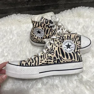 Converse Jungle Art Platform High Top Shoes Neutral Animal Print Y2k Streetcore thumbnail 8