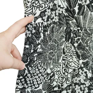 Vintage 100% Cotton Size 1X Midi Dress Black Floral Retro Country‎ Lightweight thumbnail 4