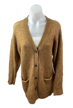 Aritzia Wilfred Free Ryley Wool V Neck Long Sleeve Button Cardigan Sweater Top S thumbnail 1
