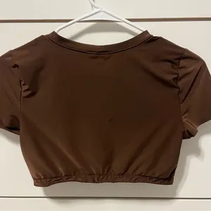 Aerie Smoothiez Brown Crop Top thumbnail 3