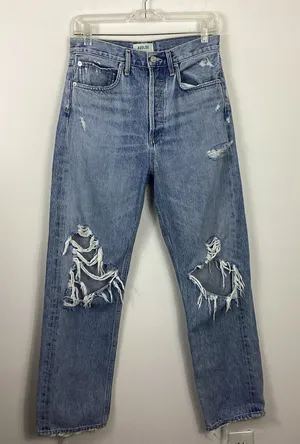 Agolde 90's Fit Mid Rise Button Fly Distressed Loose Fit Jeans Size 26 thumbnail 1