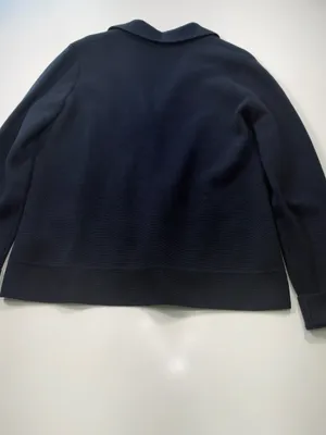 Chadwicks 100% Cotton Navy Blazer-Style Knit Cardigan thumbnail 6