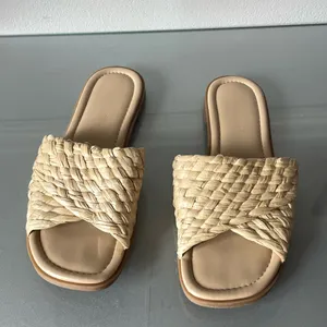 Nine West Woven Slide Sandals Women’s Size 7M Beige Raffia Flat Slip-On Summer Shoes thumbnail 2