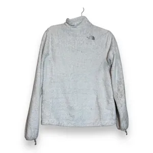 The North Face Size M Light Gray Fuzzy Fleece Full Zip‎ Osito Jacket thumbnail 2