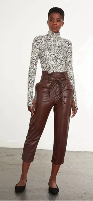 Commando Faux Leather Paper Bag Pant Burgundy Oxblood Womens Size S‎ thumbnail 1