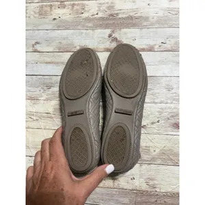 Tory Burch Quilted Minnie Flats Women's Size 8 Dust Storm Gold Logo thumbnail 8