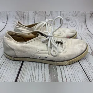 Worn UGG Hally Canvas Sneakers Shoes Lining Textile Sheepskin thumbnail 2