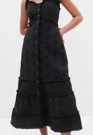 GAP Black Eyelet Maxi Dress thumbnail 1