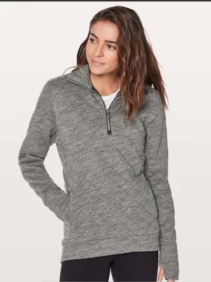 Lululemon forever warm Quarter-Zip Quilted Pullover Gray 2 thumbnail 1