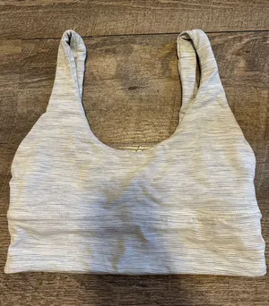 White and Gray Lululemon Sports Bra 4 thumbnail 1
