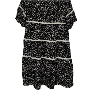 Piper & Scoot Black‎ & Beige Floral Tiered Dress Size L thumbnail 4