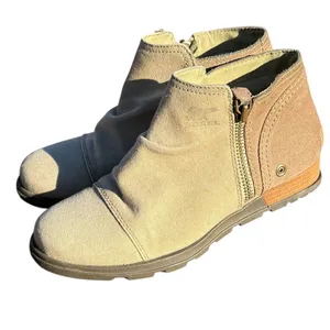 Sorel Major Low Women’s Ankle Boot‎ Tan / Flax Canvas & Suede Combo Sz 7 Hiking thumbnail 2