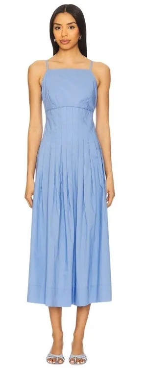 MINKPINK Avalon Square Neck Midi Dress in Jacaranda Blue Medium New Womens thumbnail 1