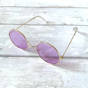Purple Tinted Sunglasses Gold Metal Frames NEW Glasses Urban Outfitters thumbnail 4