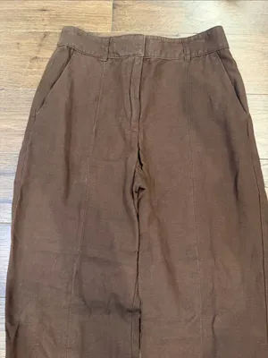 Loft Women’s Brown Relaxed-Leg Pants in 00 Petite - C31-049 thumbnail 2