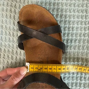 Papillio Birkenstock Womens Black Leather Sandals 9 Strappy Summer Wedge Shoes thumbnail 13