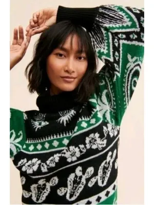 FARM Rio Mystic Scarf Sweater Dress Women’s Size M thumbnail 3