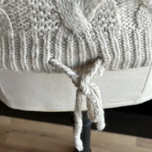 American Eagle Sweater Natural Oatmeal Oversized Cable knit Hoodie Womens XS S thumbnail 6