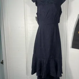 Lulus Navy Flutter Sleeve Open Back MIDI Size XL NWOT thumbnail 2
