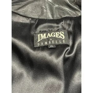 Images By Damselle Black‎ Leather Coat Vintage Women's Sz XL -200 thumbnail 2