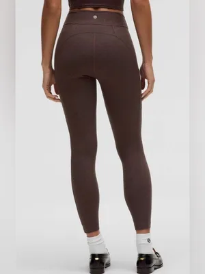 Lululemon SET Suede Tank Top & Leggings Dark Espresso Size 4 Retails $158 thumbnail 5