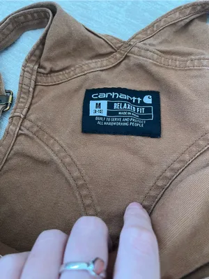 Carhartt Relaxed Fit Canvas Shortall Overalls Utility Pockets‎ Womens M thumbnail 9