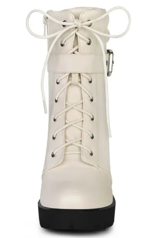 Allegra K Chunky Heel Combat Boots thumbnail 6