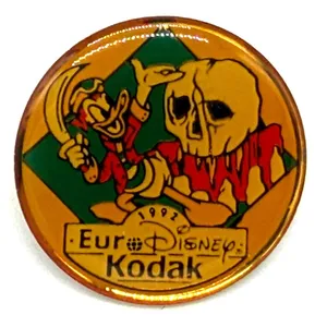 1992 Euro Disney Resort Kodak Official Sponsor Pin Donald Duck Pirate Adventurel thumbnail 1
