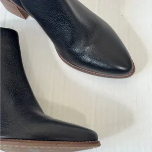 Seychelles Black Leather Ankle Boots Womens 7.5 Fall Boho Booties Stacked Heels thumbnail 9
