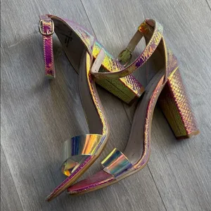BAMBOO Multicolor Iridescent Heels thumbnail 6