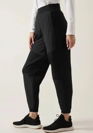 Get Set Hybrid Pull On High Rise Stretch Jogger Pants Black thumbnail 1